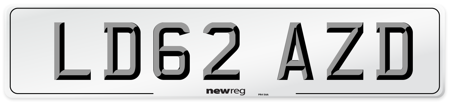 LD62 AZD Number Plate from New Reg